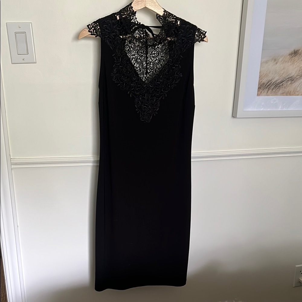 Frank Lynam Elegant Black Lace Dress